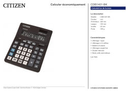 Citizen CDB1401-BK calculator Fiche technique