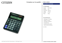 Citizen SDC-554S calculator Fiche technique