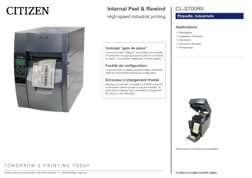 Citizen CL-S700RII printer Fiche technique | Fixfr