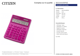 Citizen SDC444XRPKE calculator Fiche technique