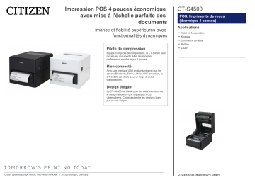Citizen CT-S4500 printer Fiche technique | Fixfr