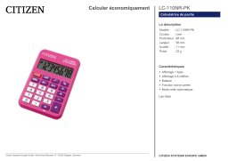 Citizen LC-110NR-PK calculator Fiche technique