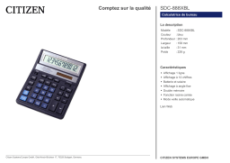 Citizen SDC-888XBL calculator Fiche technique