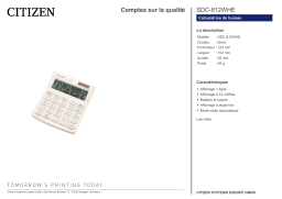 Citizen SDC-812WHE calculator Fiche technique