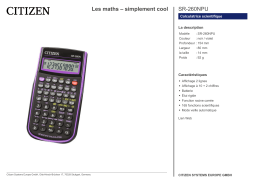 Citizen SR-260NPU calculator Fiche technique