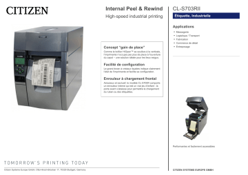 Citizen CL-S703RII printer Fiche technique | Fixfr