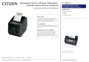 Citizen CT-S801II printer Fiche technique | Fixfr