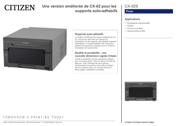 Citizen CX-02S printer Fiche technique | Fixfr