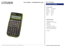 Citizen SR-270NGR calculator Fiche technique