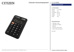 Citizen LC-210NR calculator Fiche technique