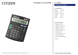 Citizen CT-666N calculator Fiche technique