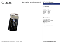 Citizen SR-270X College calculator Fiche technique