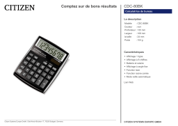 Citizen CDC-80BK calculator Fiche technique