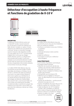 Leviton OSM3D-DDW High Frequency Microwave Occupancy Sensor lighting control Fiche technique