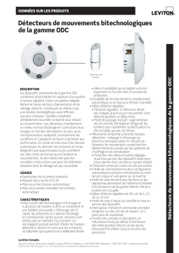 Leviton ODC05-MDW Occupancy Sensor Fiche technique