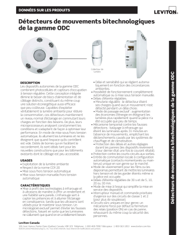 Leviton ODC05-MDW Occupancy Sensor Fiche technique | Fixfr