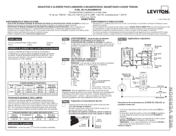 Leviton TSM10-1LW Universal Dimmable LED, CFL, MLV, Incandescent and Halogen Toggle-Slide Dimmer, 1000W-120VAC Incandescent, 1000VA-120VAC MLV,400W-120VAC 60Hz, Single Pole and 3-Way Manuel utilisateur