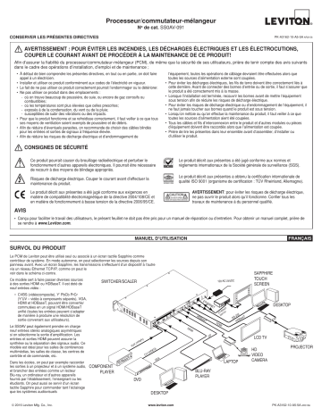 Leviton SS0AV-91 Controller Manuel utilisateur | Fixfr