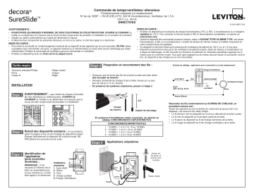 66DF-W | Leviton 66DF-10W SureSlide Dual Quiet Fan and Light Control Manuel utilisateur | Fixfr