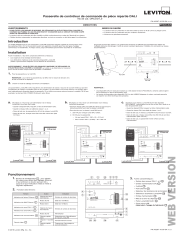 Leviton DRCDD-L0 DALI Gateway Guide d'installation | Fixfr