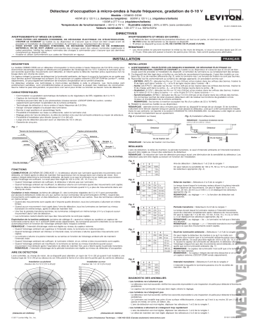 Leviton OSM3D-DDW High Frequency Microwave Occupancy Sensor lighting control Guide d'installation | Fixfr