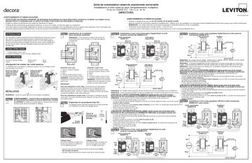 Leviton DD0SR-1Z Decora Smart Switch Companion for Multi-Location Switching, 120VAC, 60Hz Manuel utilisateur | Fixfr