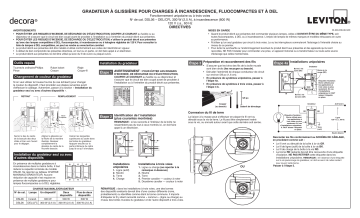 Leviton DSL06-1LZ Decora Slide Dimmer for 300-Watt Dimmable LED, 600-Watt Incandescent/Halogen Manuel utilisateur | Fixfr