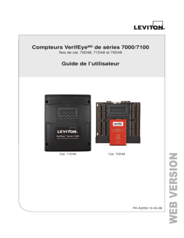 70D48 | 70N48 | Leviton 71D48 Series 7100 Dual Voltage, Branch Circuit Monitor, 48 inputs, LCD display, NEMA 1 enclosure  Mode d'emploi | Fixfr