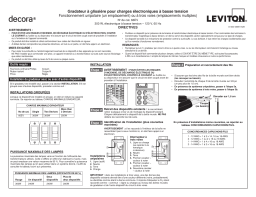 Leviton 66EV-10W Decora SureSlide ELV Dimmer, 300W-120VAC Electronic Low Voltage, 60Hz, Single Pole and 3-Way - White Manuel utilisateur