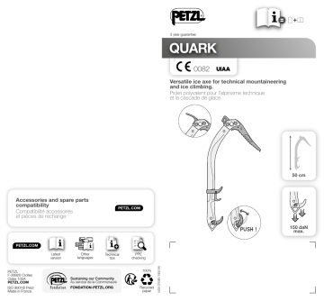 Petzl QUARK Ice Axe Manuel utilisateur | Fixfr