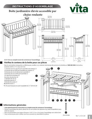 Mode d'emploi | Vita CLASSIC Liberty Elevated Garden Manuel utilisateur | Fixfr