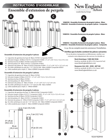 Mode d'emploi | Vita Pergola Extension Kit (Vinyl) Manuel utilisateur | Fixfr