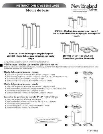 Pergola Tall Base Moldings | Mode d'emploi | Vita Pergola Short Base Moldings Manuel utilisateur | Fixfr