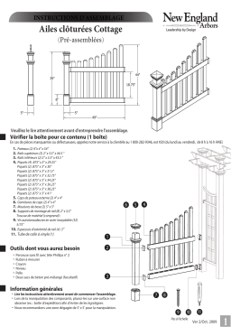 Vita Cottage Picket Wings Manuel utilisateur