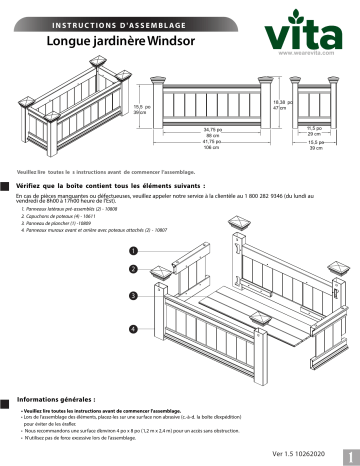 Mode d'emploi | Vita CLASSIC Windsor Long Planter Box Manuel utilisateur | Fixfr