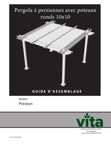 Mode d'emploi | Vita 10x10 Preston Louvered Pergola Manuel utilisateur | Fixfr