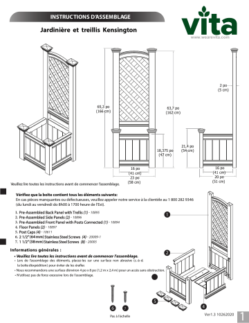 Mode d'emploi | Vita CLASSIC Kensington Planter Box & Trellis Manuel utilisateur | Fixfr