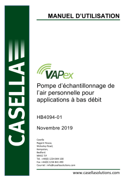 Casella VAPex Air Sampling Pump Manuel utilisateur
