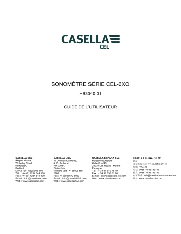 Casella 62x Series Sound Level Meter Manuel utilisateur | Fixfr