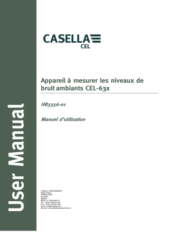 Casella 63x Series Sound Level Meter Manuel utilisateur | Fixfr