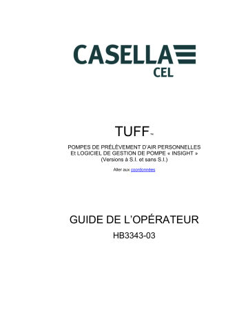Casella TUFF Personal Sampling Pump Series Manuel utilisateur | Fixfr
