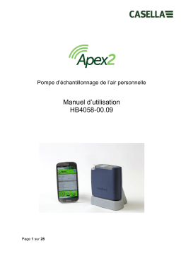 Casella Apex2 Personal Sampling Pump Manuel utilisateur