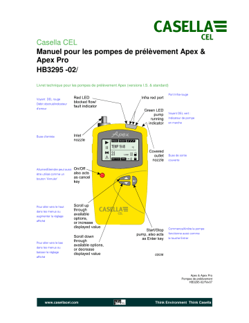 Mode d'emploi | Casella APEX Personal Sampling Pump Manuel utilisateur | Fixfr