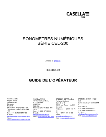 Casella 24x Series Sound Level Meter Manuel utilisateur | Fixfr