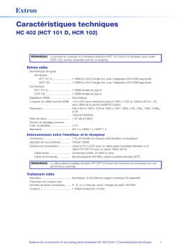 Extron HC 402 spécification