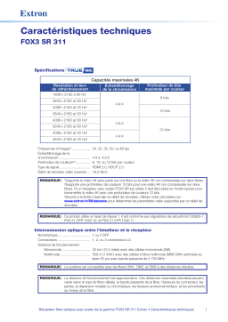 Extron FOX3 SR 311 spécification