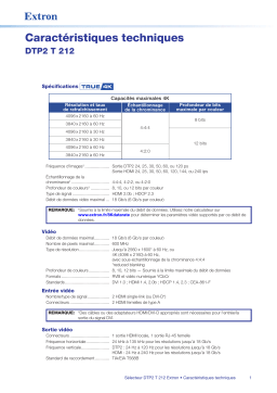 Extron DTP2 T 212 spécification