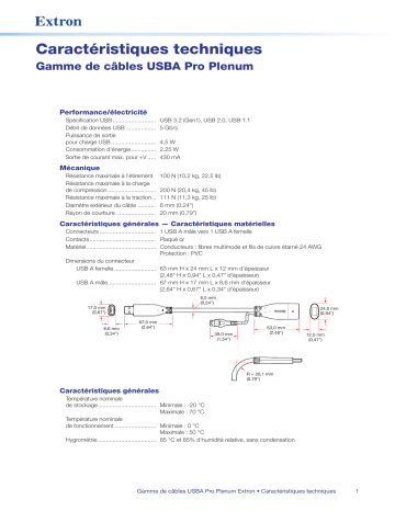 Extron USBA Pro Plenum Series spécification | Fixfr