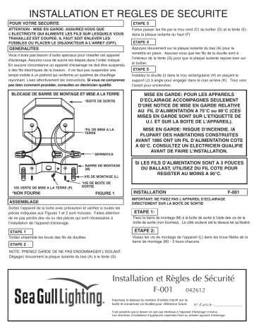 88048 | 5367PC | 77064 | 5366 | 78131 | Mode d'emploi | Generation Lighting 77065 Geary Three Light Flush Mount Manuel utilisateur | Fixfr