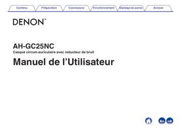 Denon AH-GC25NC Casque circum-auriculaire avec reducteur de bruit Manuel du propriétaire | Fixfr